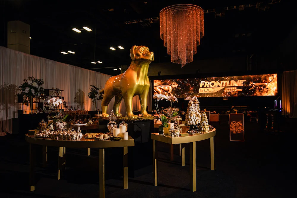 Custom dog sculpture for Frontline Gold Product Launch