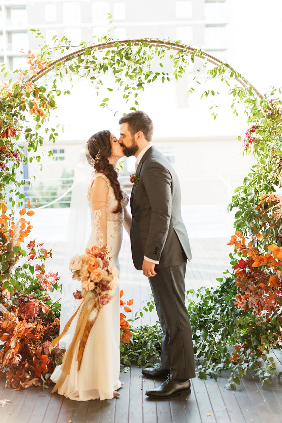 Fall wedding Brazos Hall