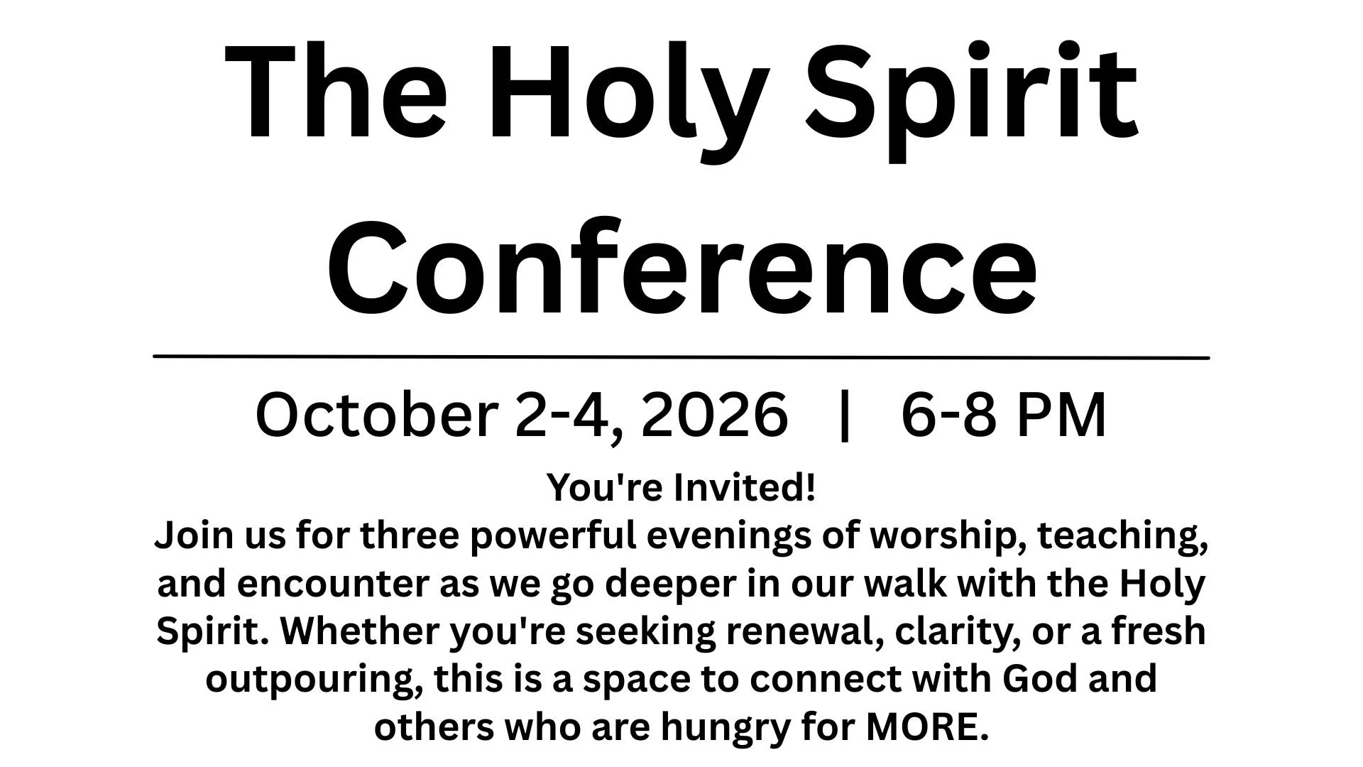 Holy Spirit Conference 2026