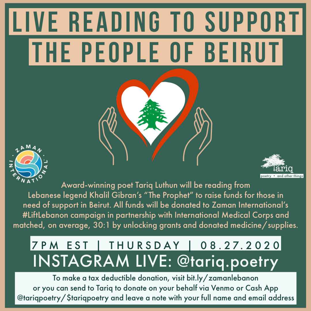 LIVE READING TO SUPPORT THE PEOPLE OF BEIRUT
