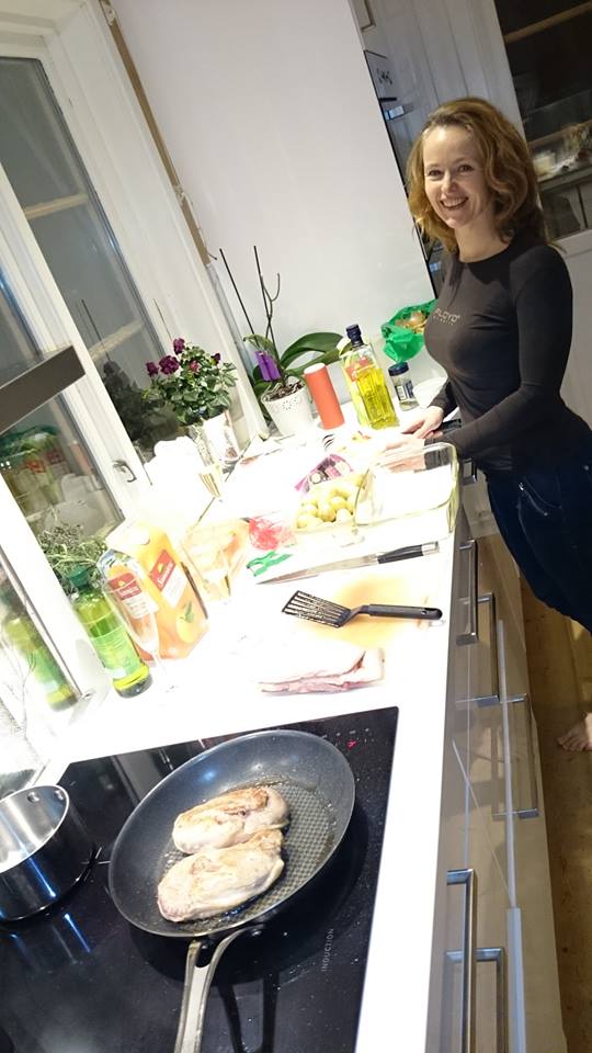  Festmiddag til mannen min : andebryst i appelsinsaus. NAM :-) 