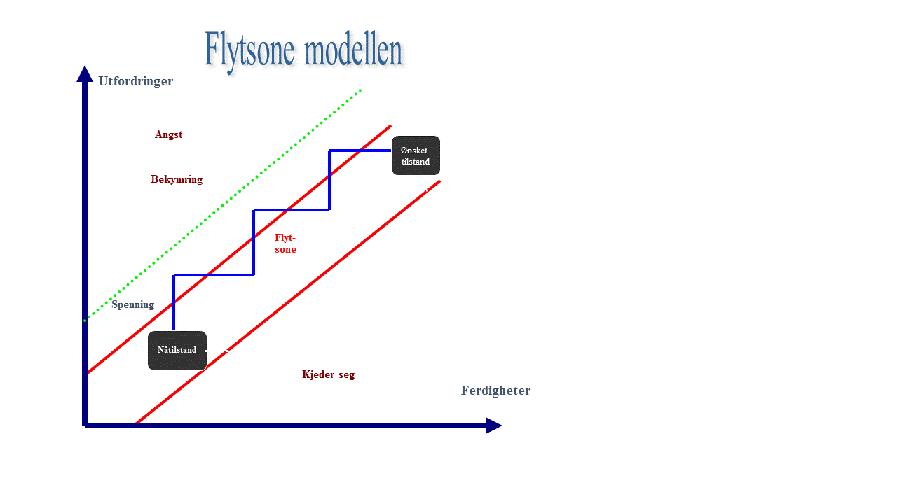 Endring uten motivasjon er sjelden en god endring og motivasjon uten endring skaper frustrasjon. Men motivasjon som finner endring skaper mer motivasjon. Slik er det at suksess skaper suksess og spiralen blir oppadgående. Du må finne ut hva som skal til for at du kommer i din egen flytsone. :-)