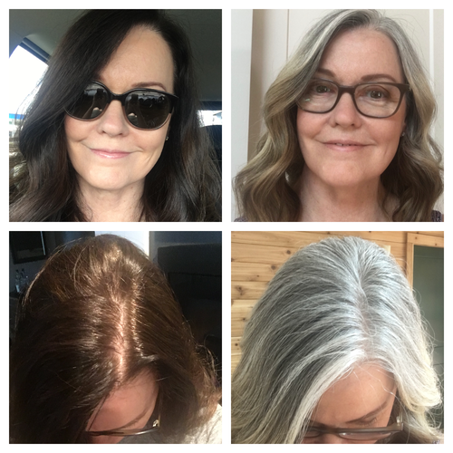 How I transformed my dark brunette hair to my natural gray — Feathered  Empty Nest The guide to enjoying your empty nest