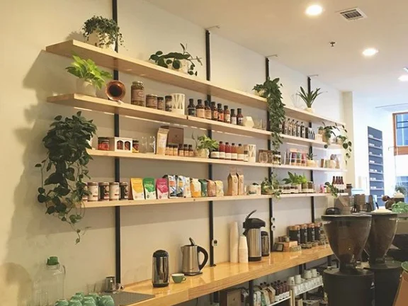 Steel & pine floating shelves