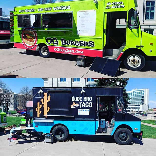 First day at Civic center eats! New truck and we are running solar power today from Goal Zero!