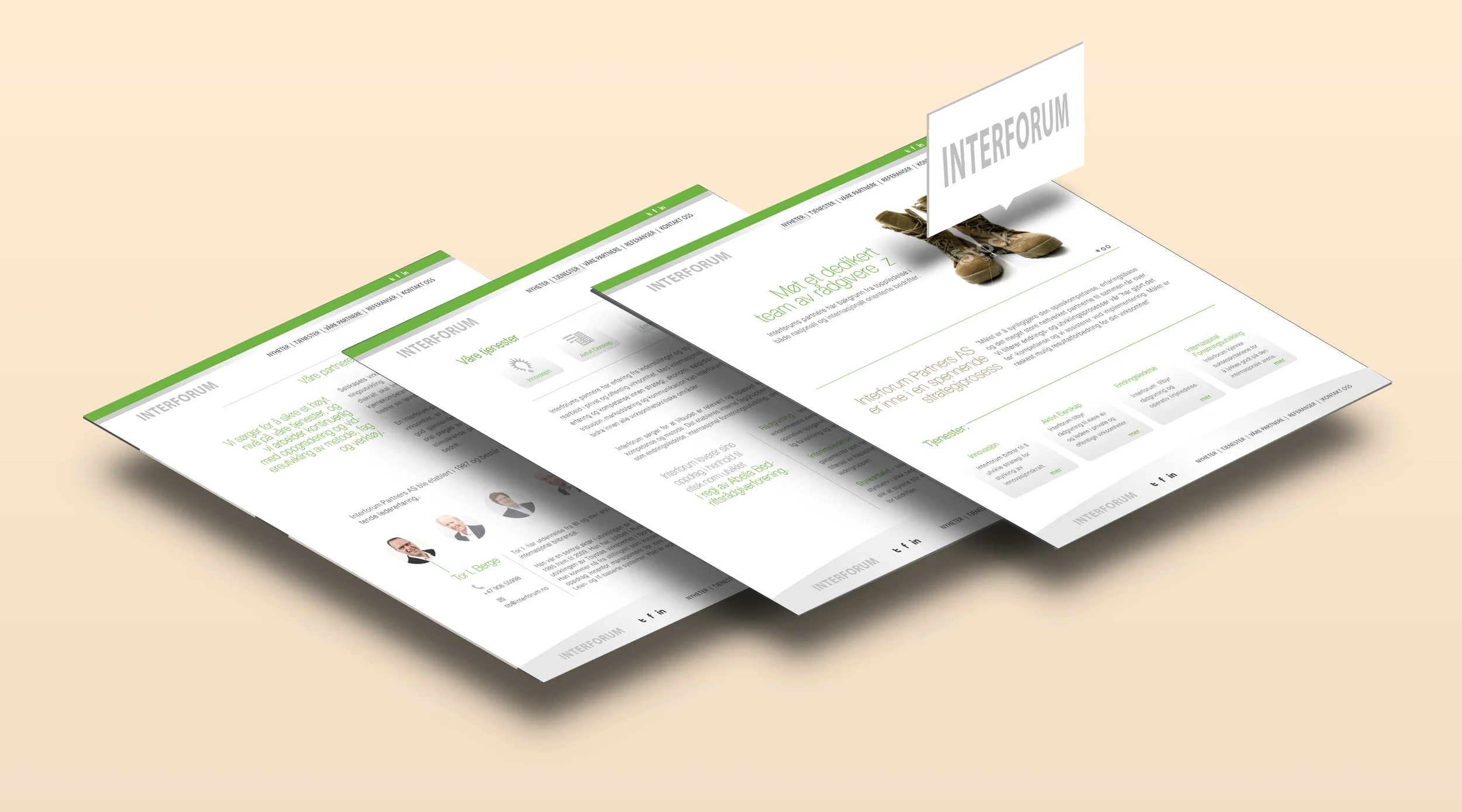 Web design for Interforum in Norway