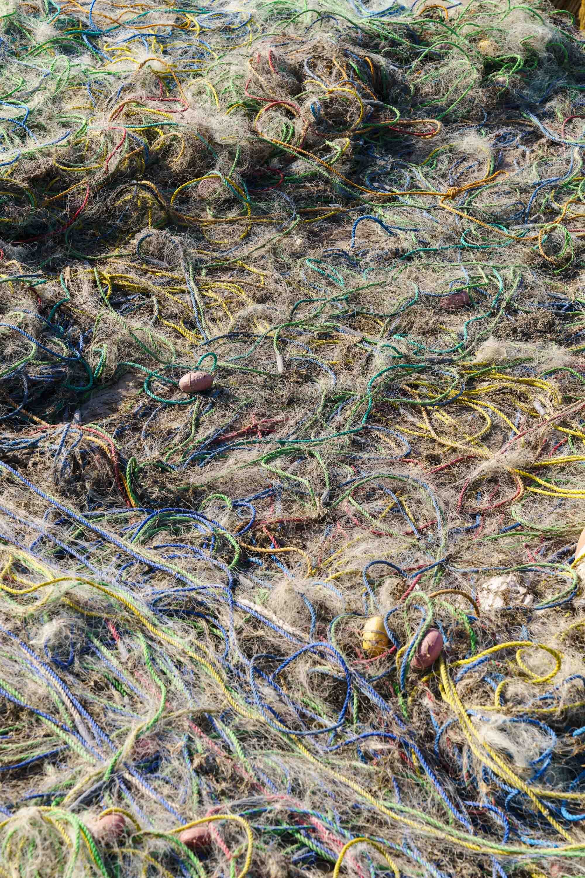  Fishing nets dry in the morning sun.  