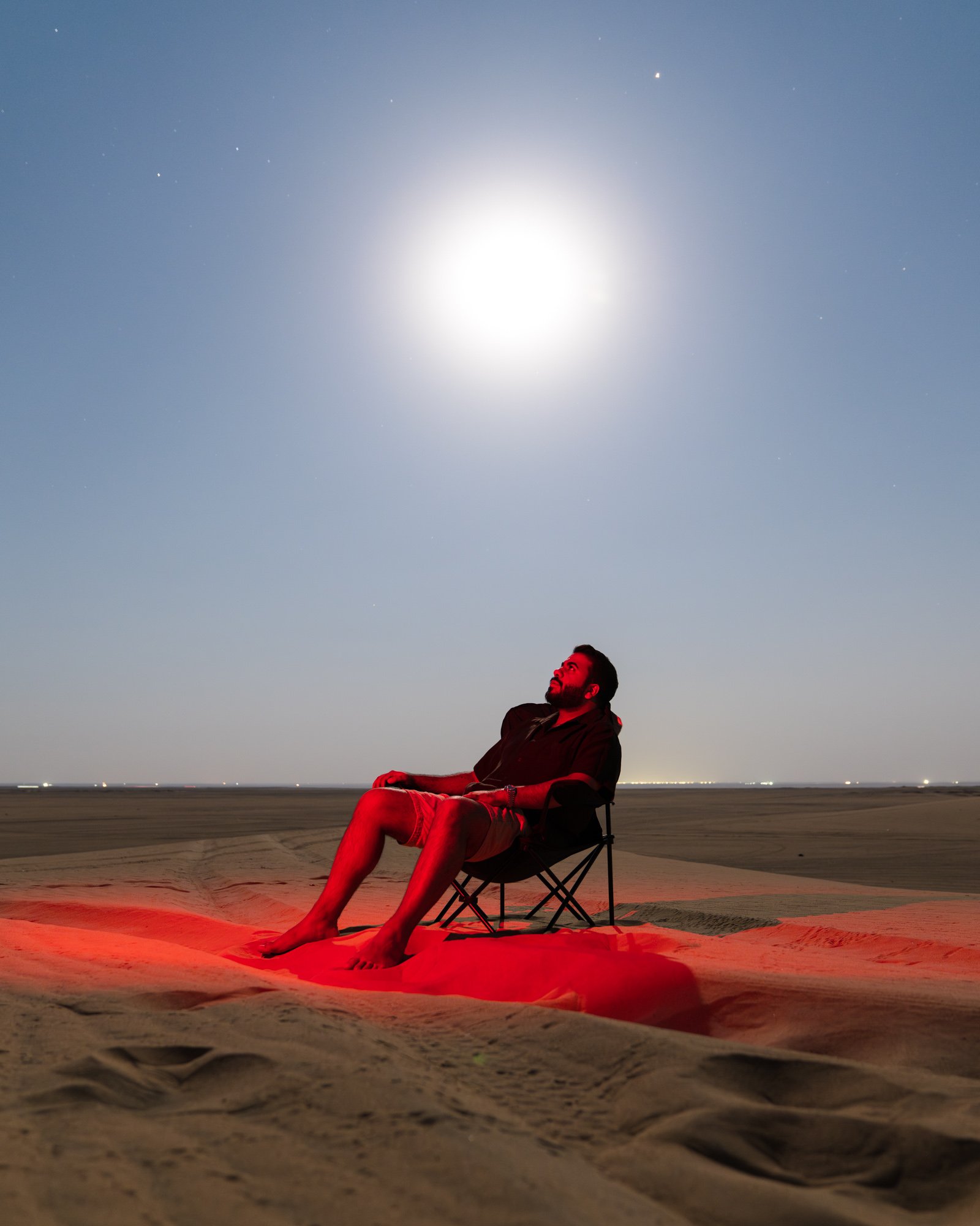  During the winter months in the Kuwaiti desert, it isn’t uncommon for people to sit in the desert away from the bright lights of the city and watch the stars.  