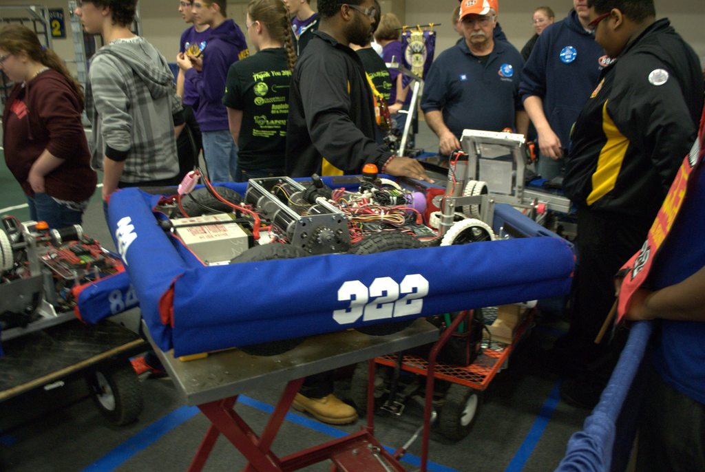Our robot queued for a match.