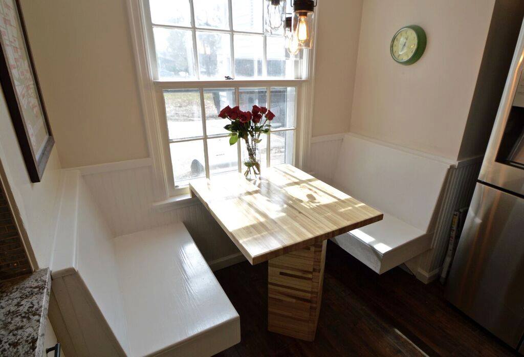 Clintonville Charm...Custom butcher block breakfast table and benches