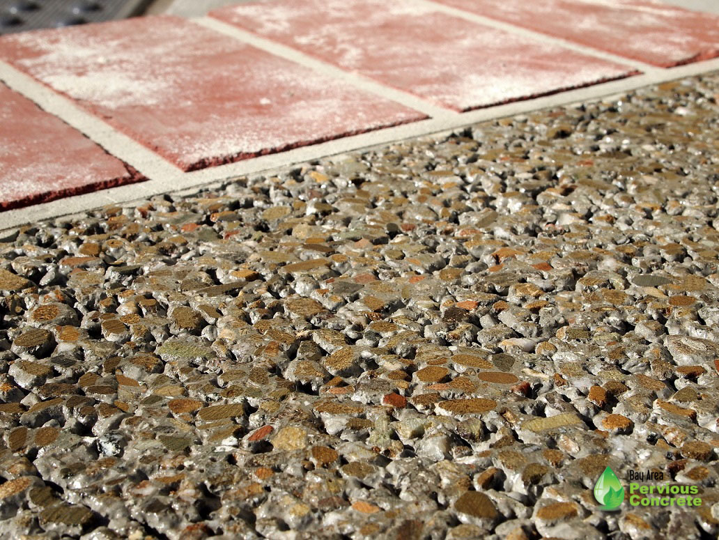 Decorative Colored Polished Pervious Concrete - Local aggregate with integral color