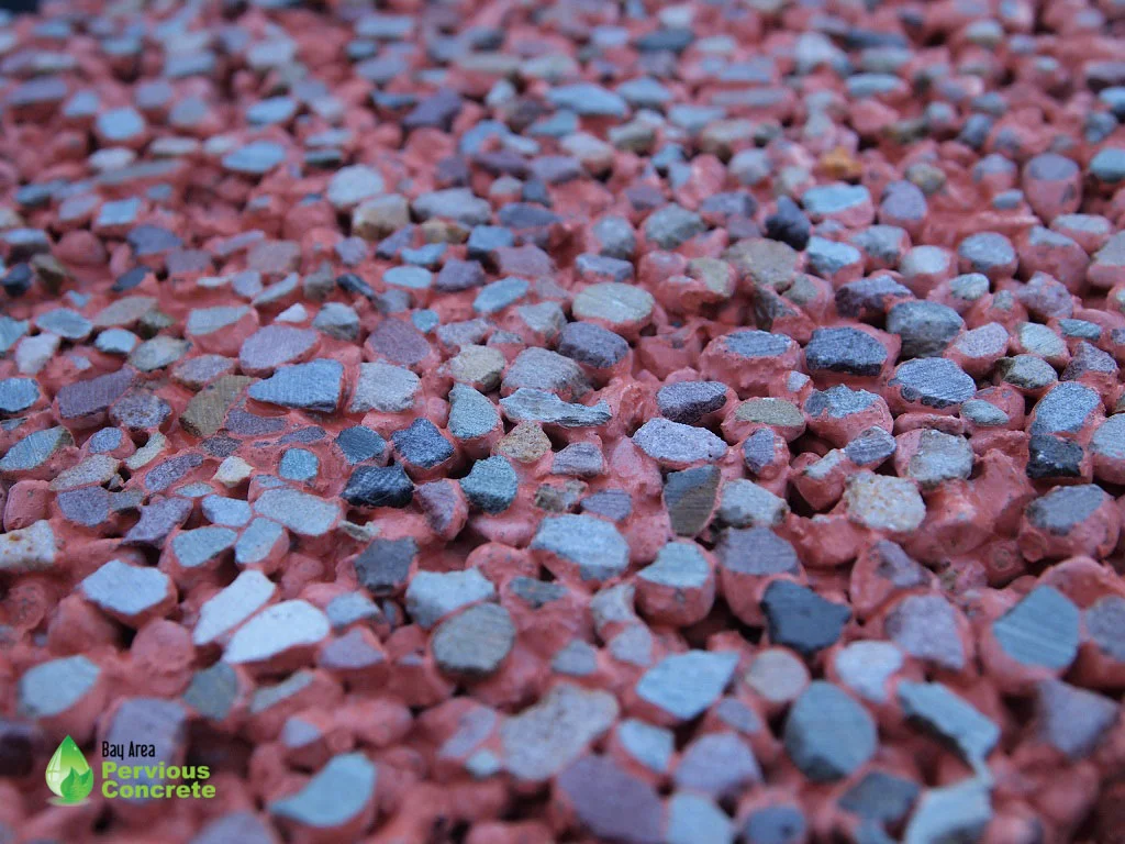 Decorative Colored Polished Pervious Concrete - Local aggregate with integral color