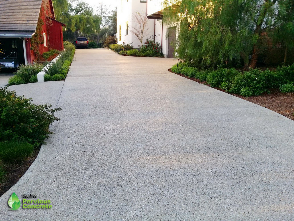 Residential Driveway- Polished Pervious Concrete- Los Altos Hills, CA