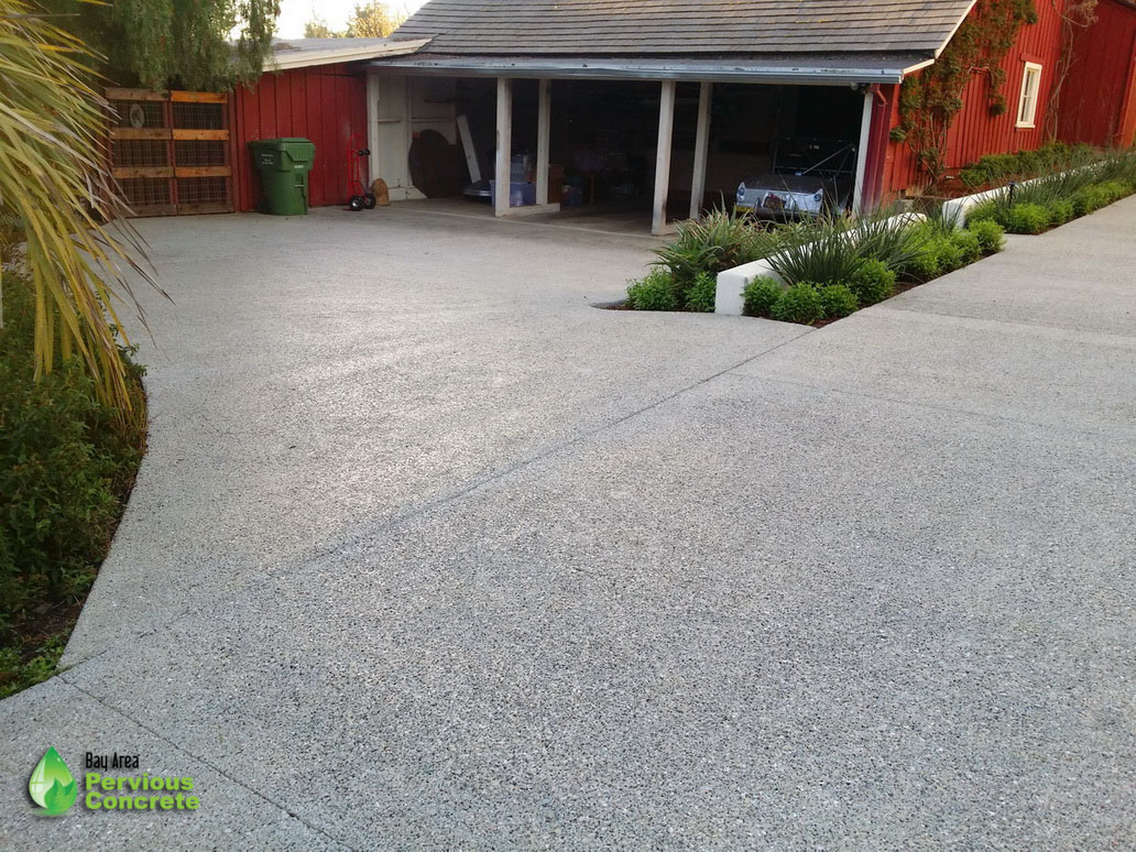 Residential Driveway- Polished Pervious Concrete- Los Altos Hills, CA