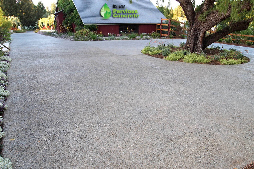 Residential Driveway- Polished Pervious Concrete- Los Altos Hills, CA