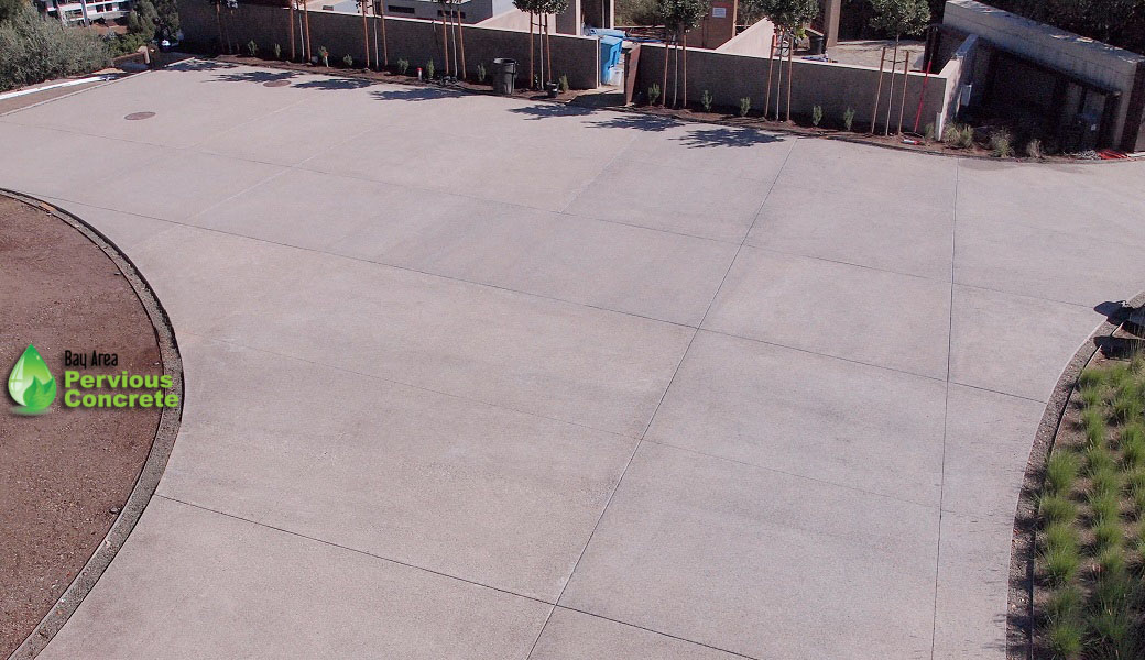 Polished Pervious Concrete Driveway- Los Altos Hills, CA