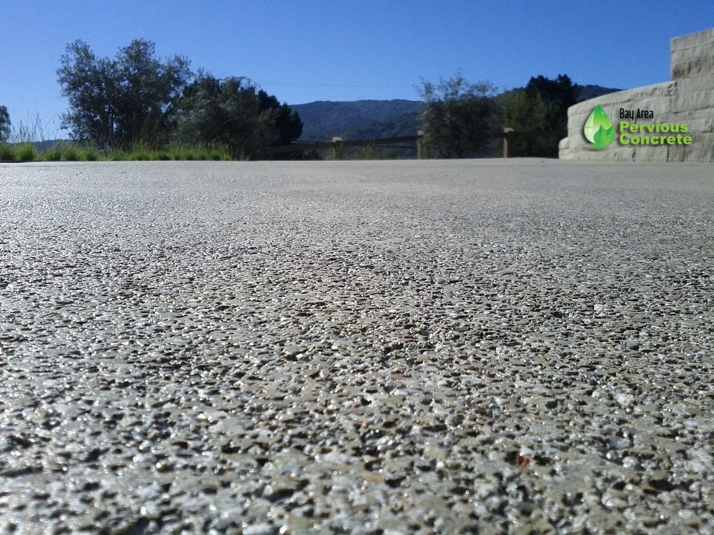 Polished Pervious Concrete Driveway- Los Altos Hills, CA