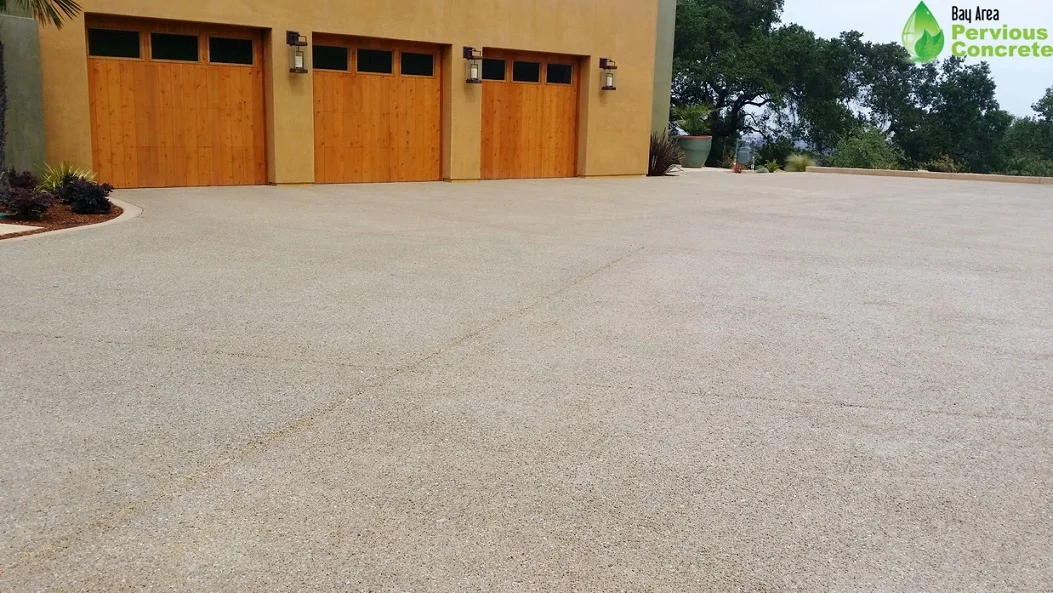 Polished Pervious Concrete Driveway - Palo Alto, CA