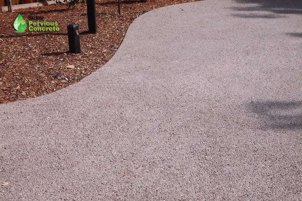 Polished Pervious Concrete Driveway - Woodside, CA