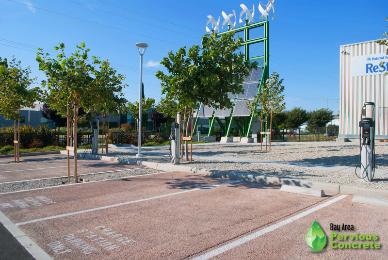 Colored Classic Pervious Concrete Parking Stalls - San Jose, CA