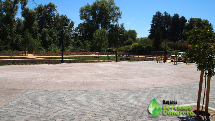 Heart of Soquel Park - Colored Pervious Concrete Plaza - Santa Cruz, CA