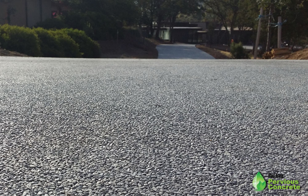 Polished Pervious Concrete Driveway - Portola Valley, CA