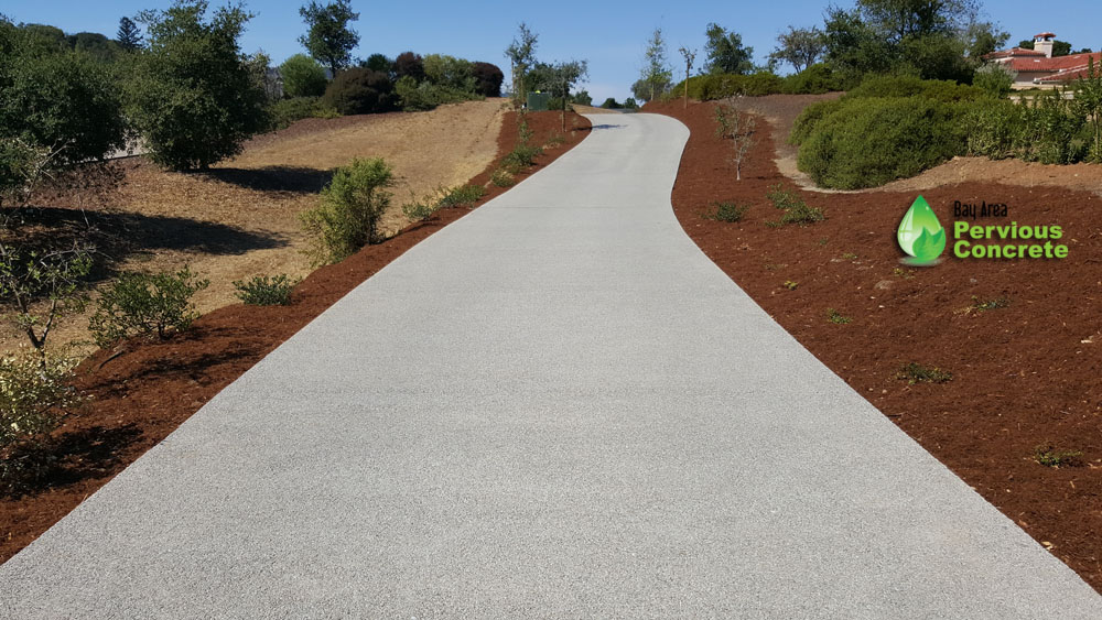 Polished Pervious Concrete Driveway - Portola Valley, CA