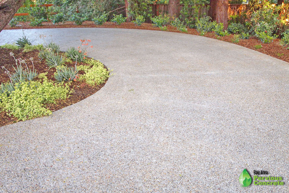 Residential Driveway- Polished Pervious Concrete- Los Altos Hills, CA