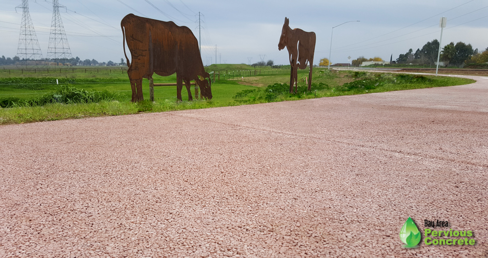 Sheldon Rd & Waterman Rd - Colored, Classic Pervious Concrete Pathway - Elk Grove, CA