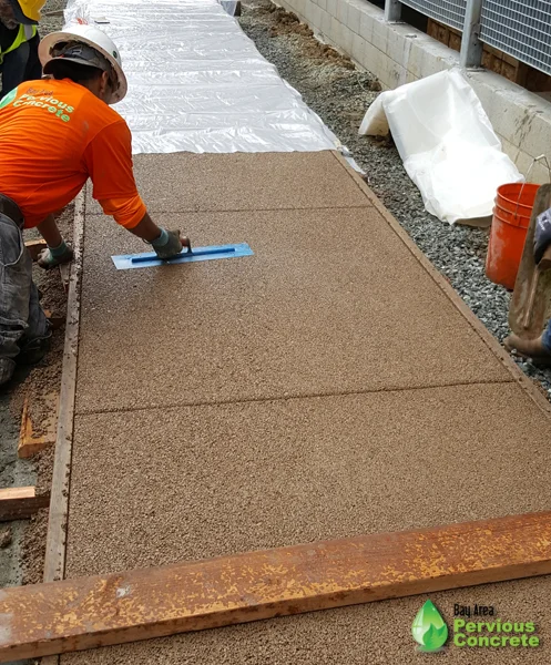 BAPC crew installing pervious concrete in El Cerrito, CA.