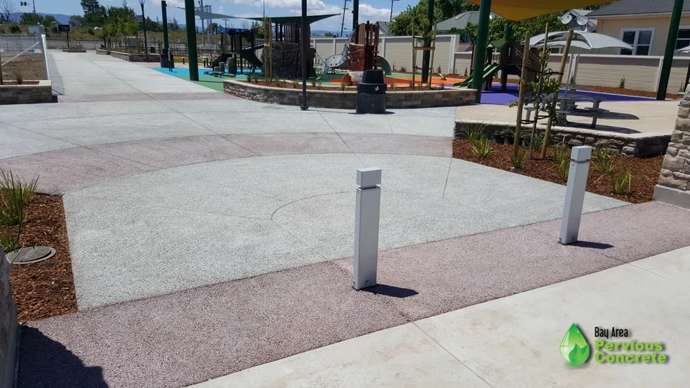 Tamien Park - Colored, Classic Pervious Concrete Park - San Jose, CA