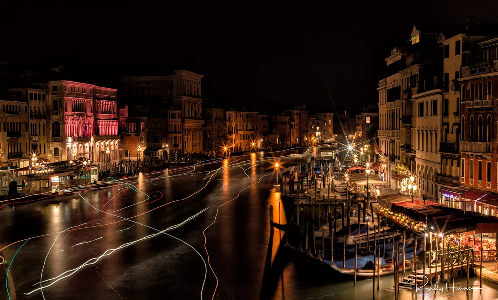 Night Time Traffic Jam Grand Canal Venice Italy Randy Hanna Photography Wildlife And Landscape Photography