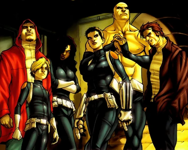 Nick Fury's hardcore Secret Warriors. That's Skye with the short and standing tall like a leader.