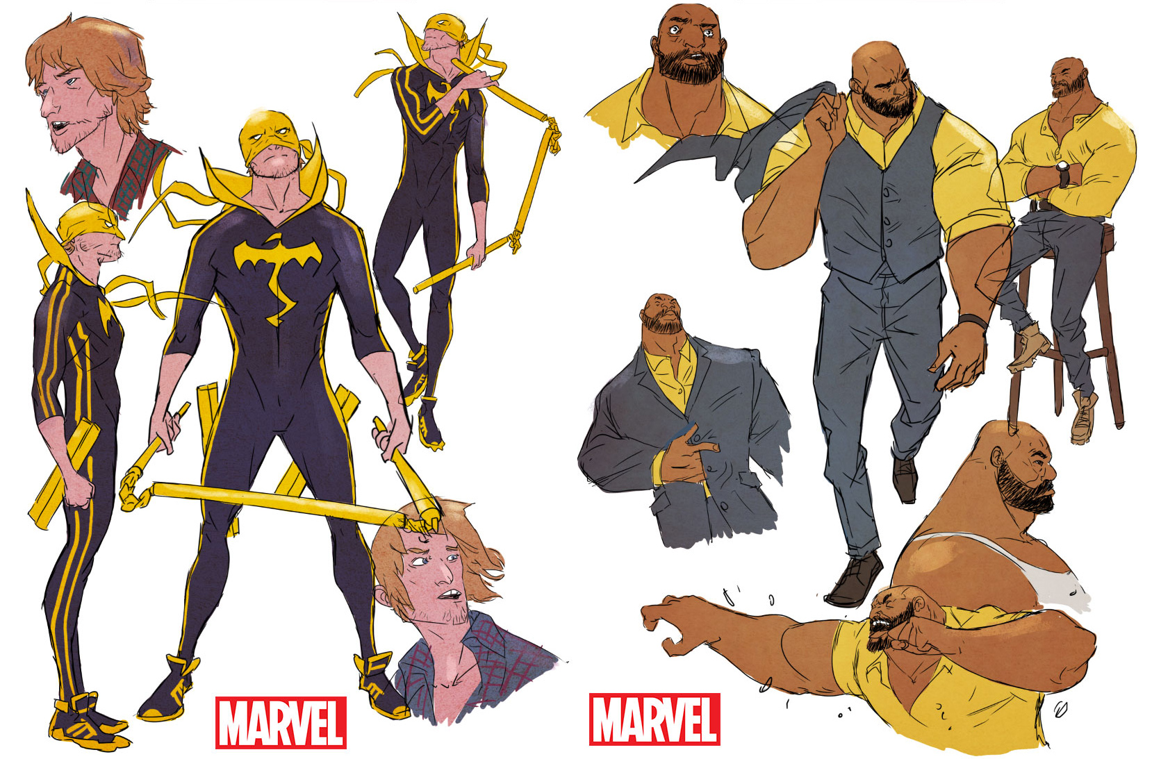 Power Man and Iron Fist art by Sanford Greene. 