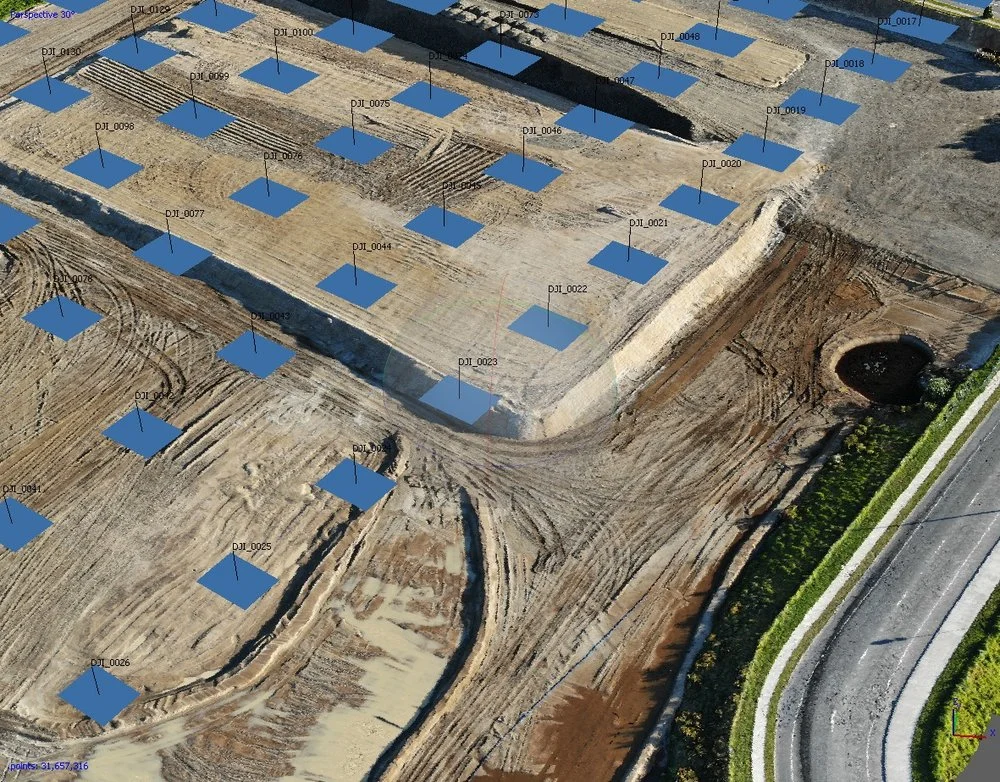 3DPoint Cloud with Raw Photos Positions Over-Layed