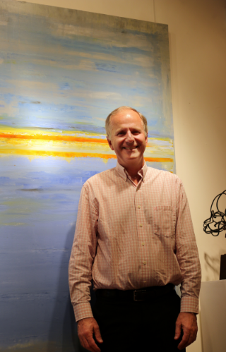 Jim at the opening of his latest solo exhibition "Quiet Places, Loud Spaces".