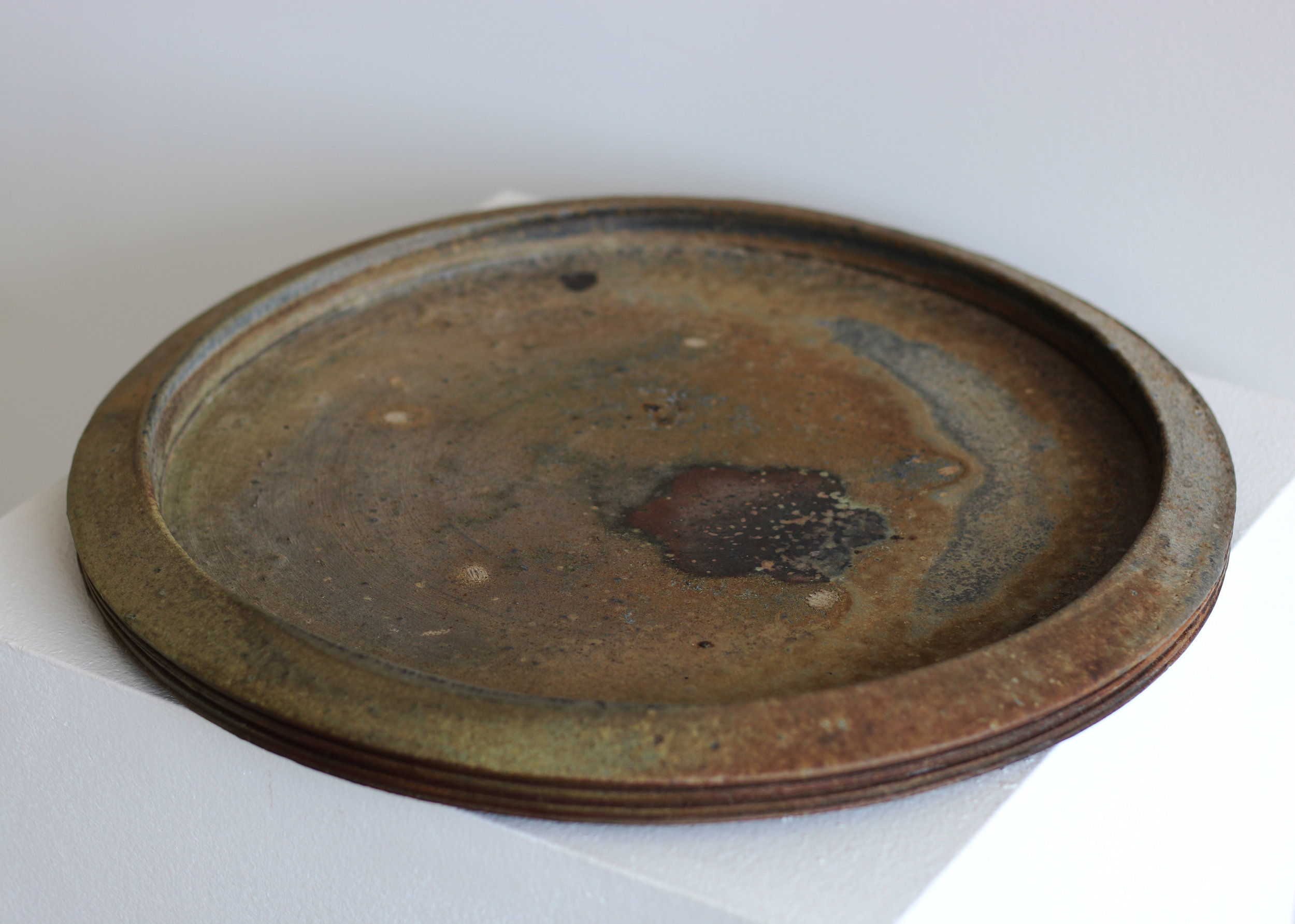 Flat Platter with Scraped Lines