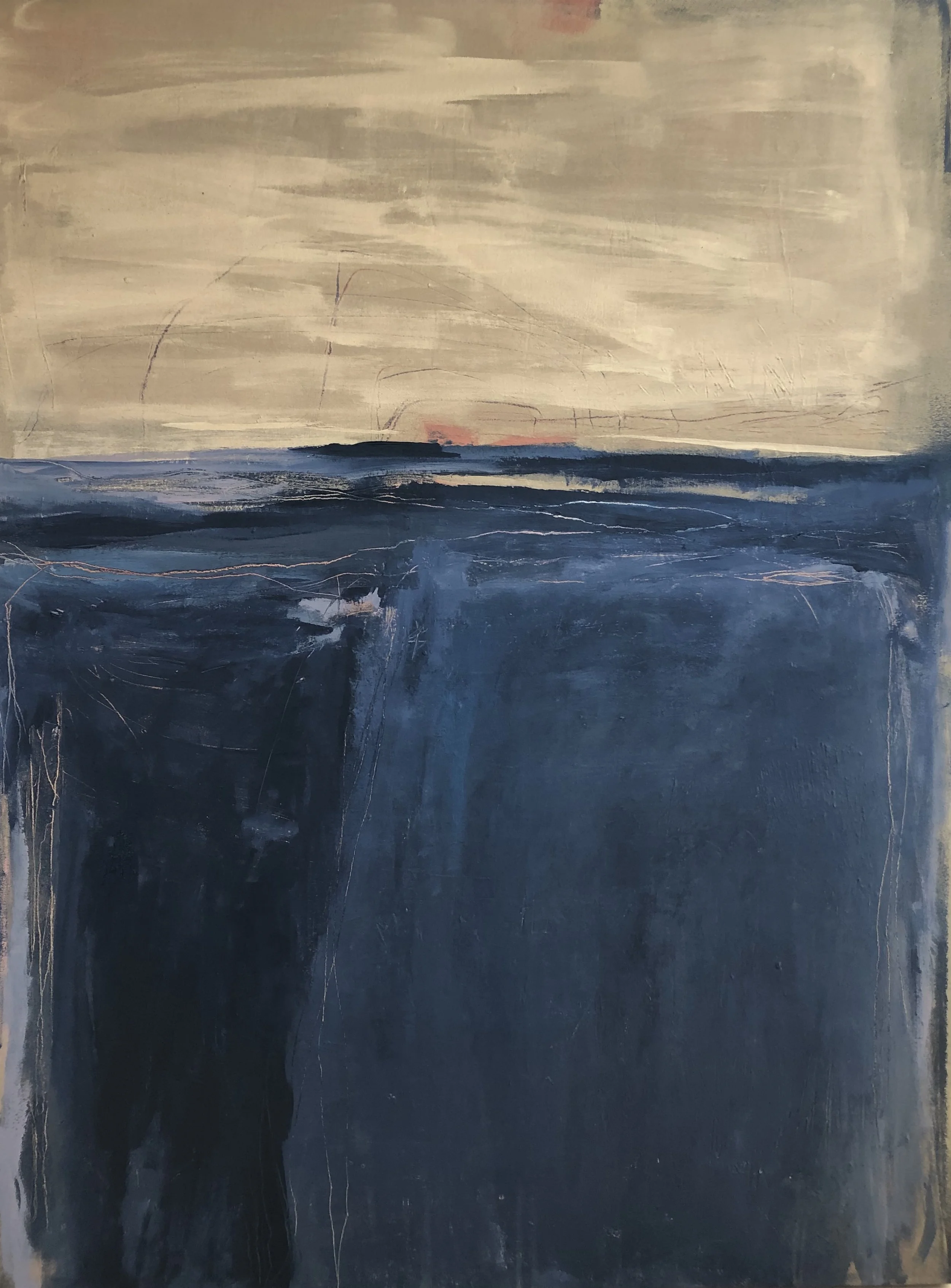 “Indigo Waters”, acrylic on canvas, 40” x 30”