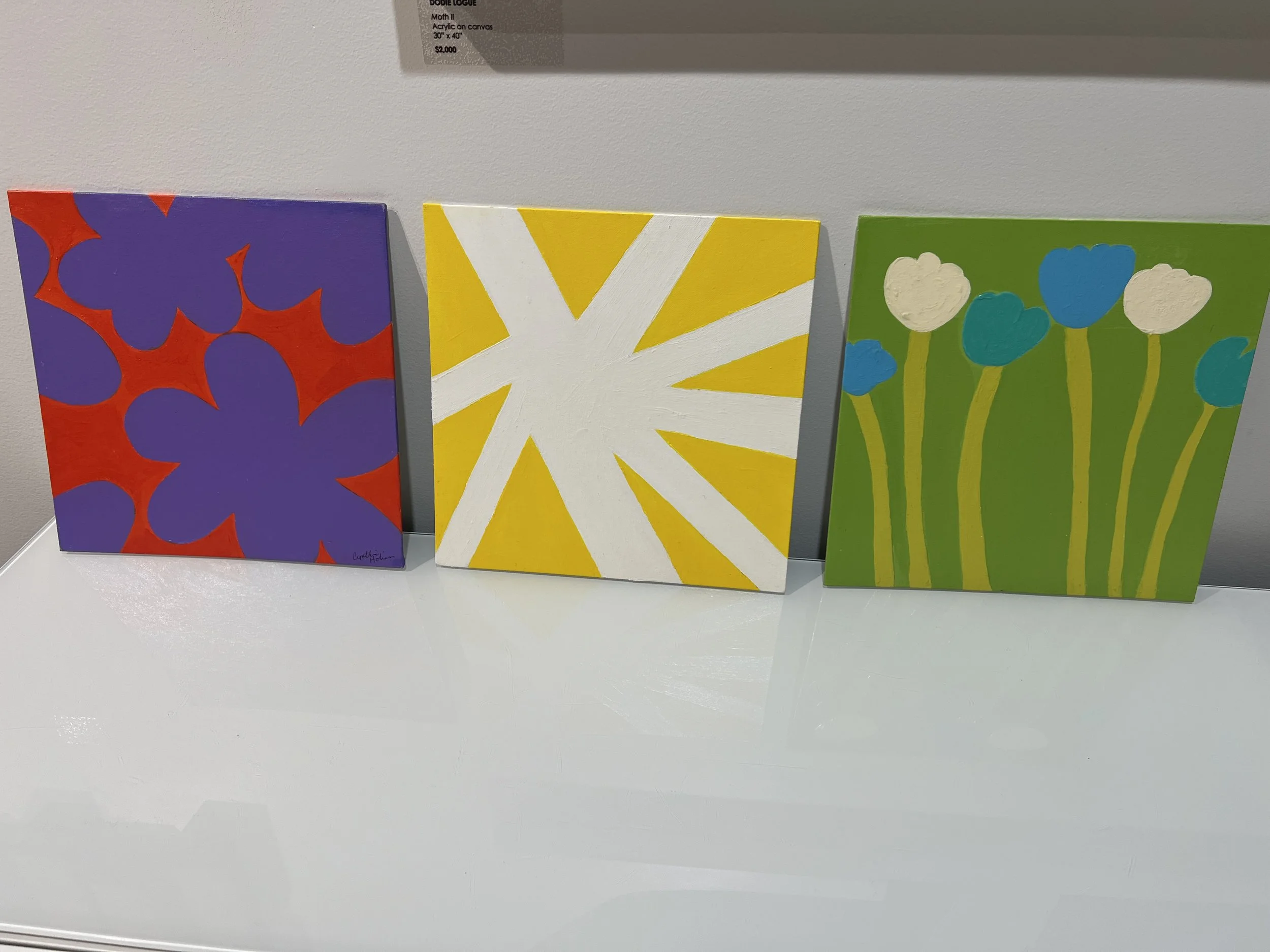 (left) Flower Power, (middle) Burst, (right) Fashionable Tulips