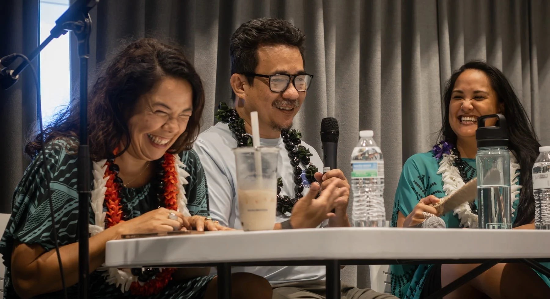 Poets Brandi Nalani McDougall, Kuhio Colleps, Noukahauoli Revilla