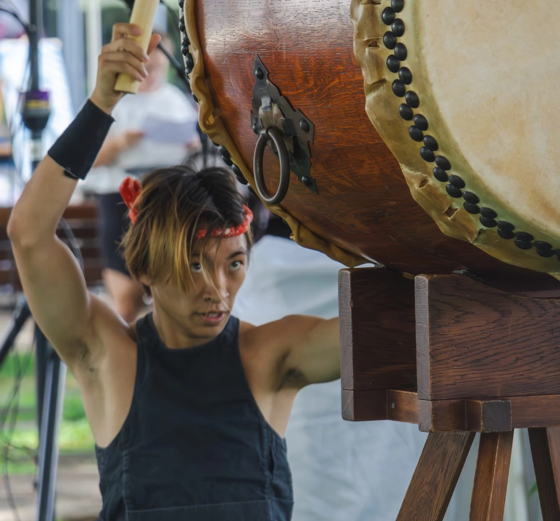 Taiko Center of the Pacific drummer on the Main Stage
