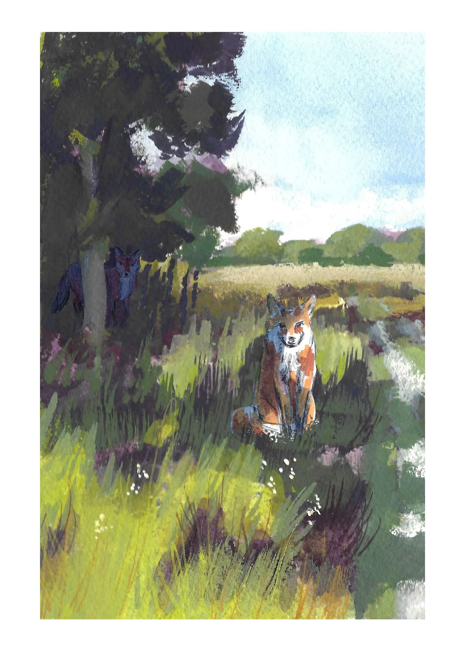 Gouache, collage