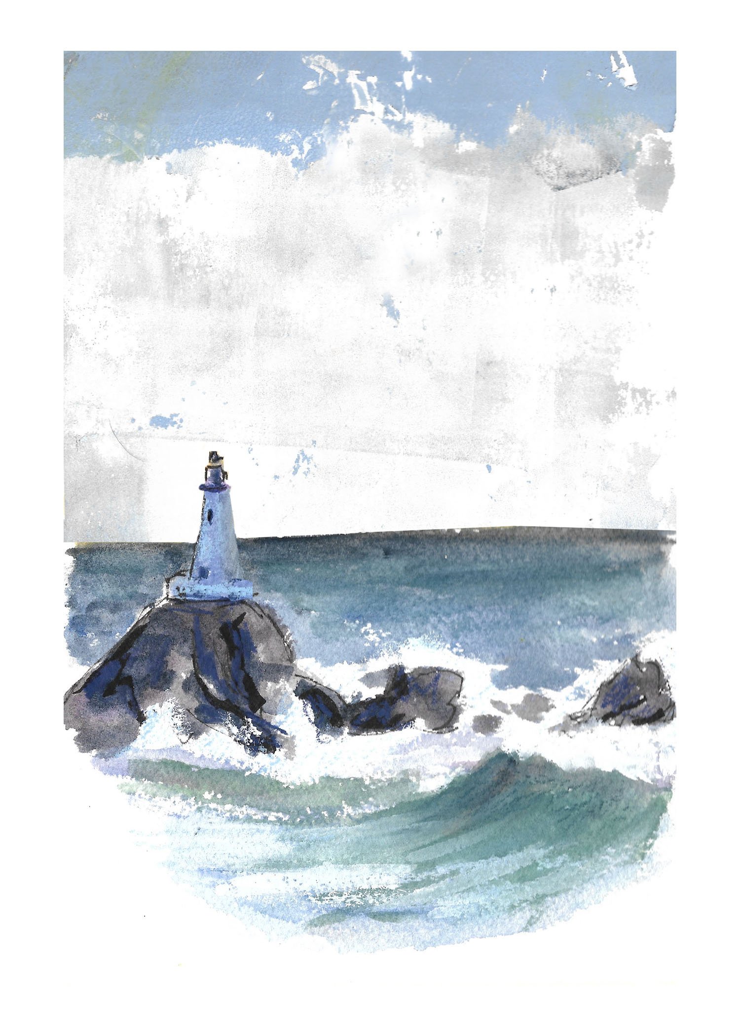 Watercolor, collage