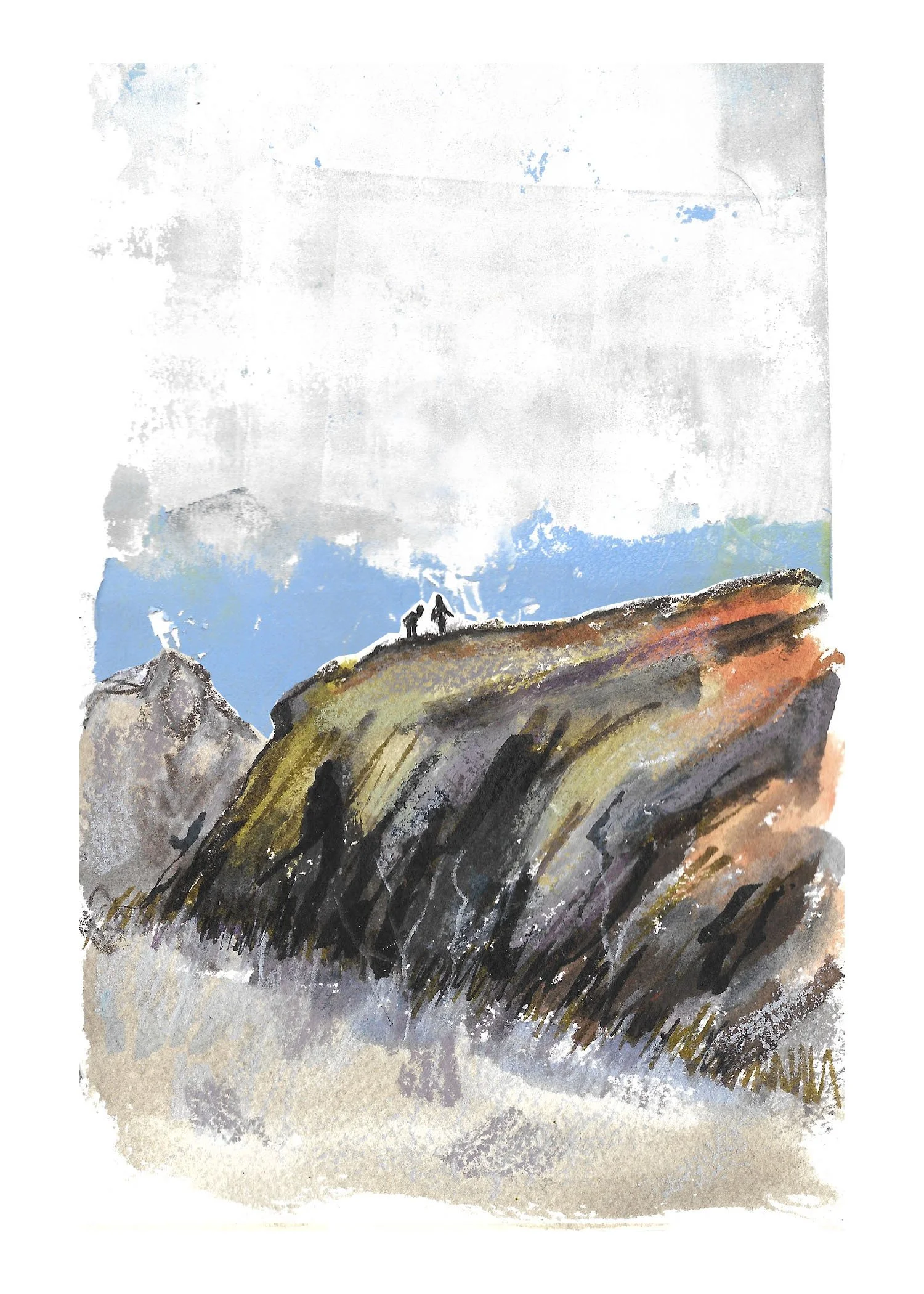 Watercolor, collage