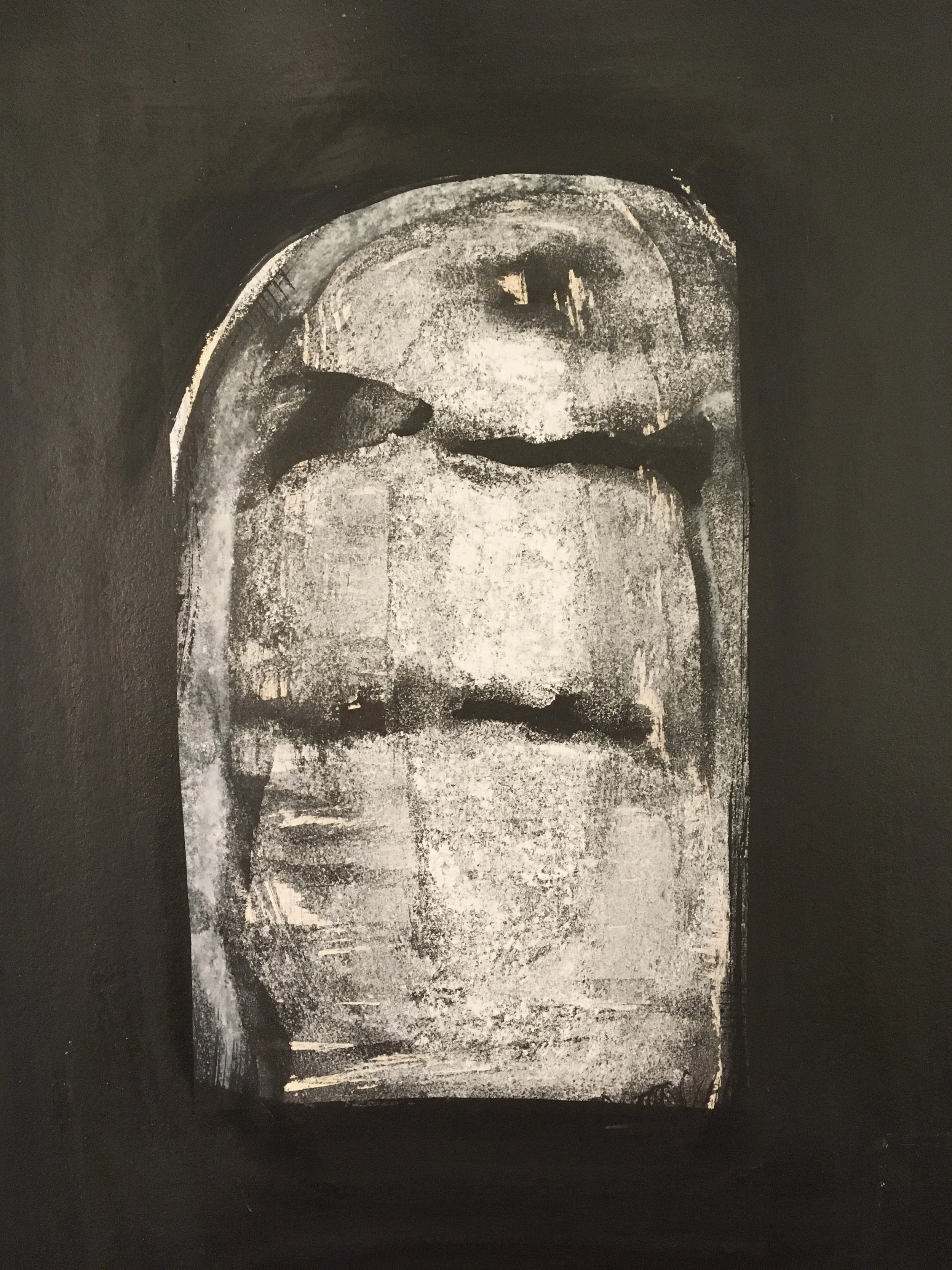 untitled, 11"x15", magnani cream paper, Sumi ink, Sennelier chalk