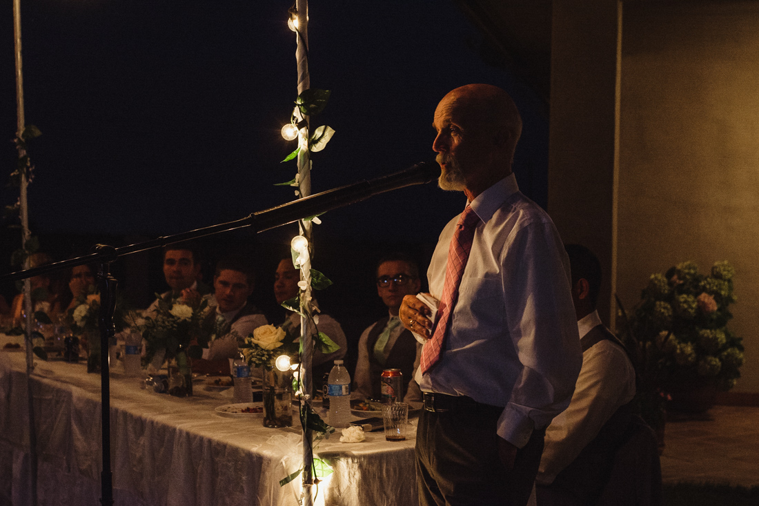 California Wedding private venue bride and groom toast photo