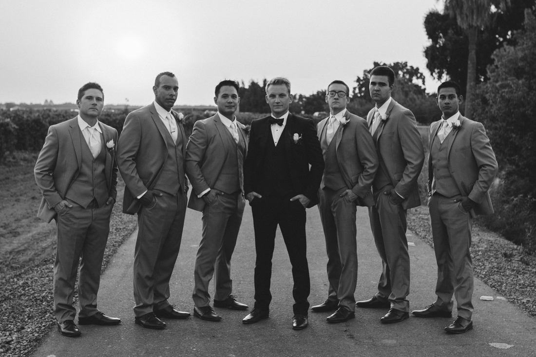 California wedding private venue groom and her groomsmens photo 