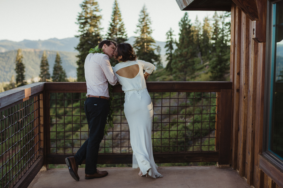 North Tahoe Lodge wedding couple enjoying the view photo