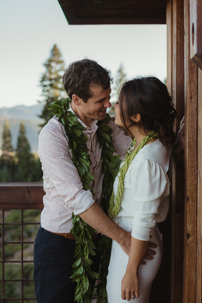 North Tahoe Lodge wedding couples photo 