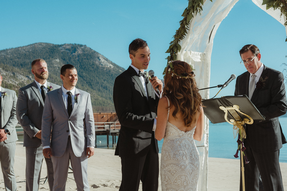 Incline Village wedding ceremony at the beach